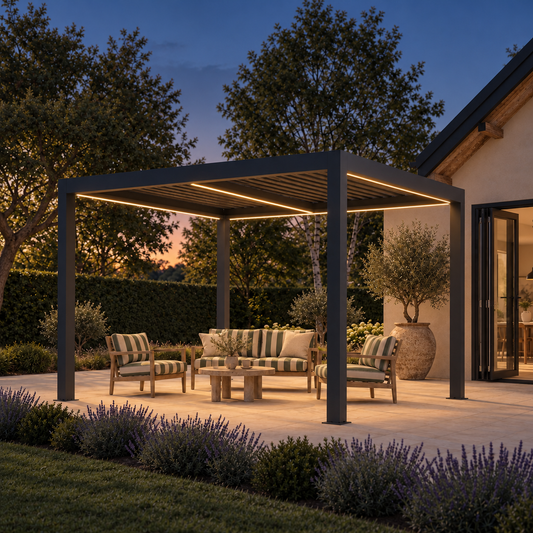 Palmera Luxe 3x4m aluminium pergola, alternative view
