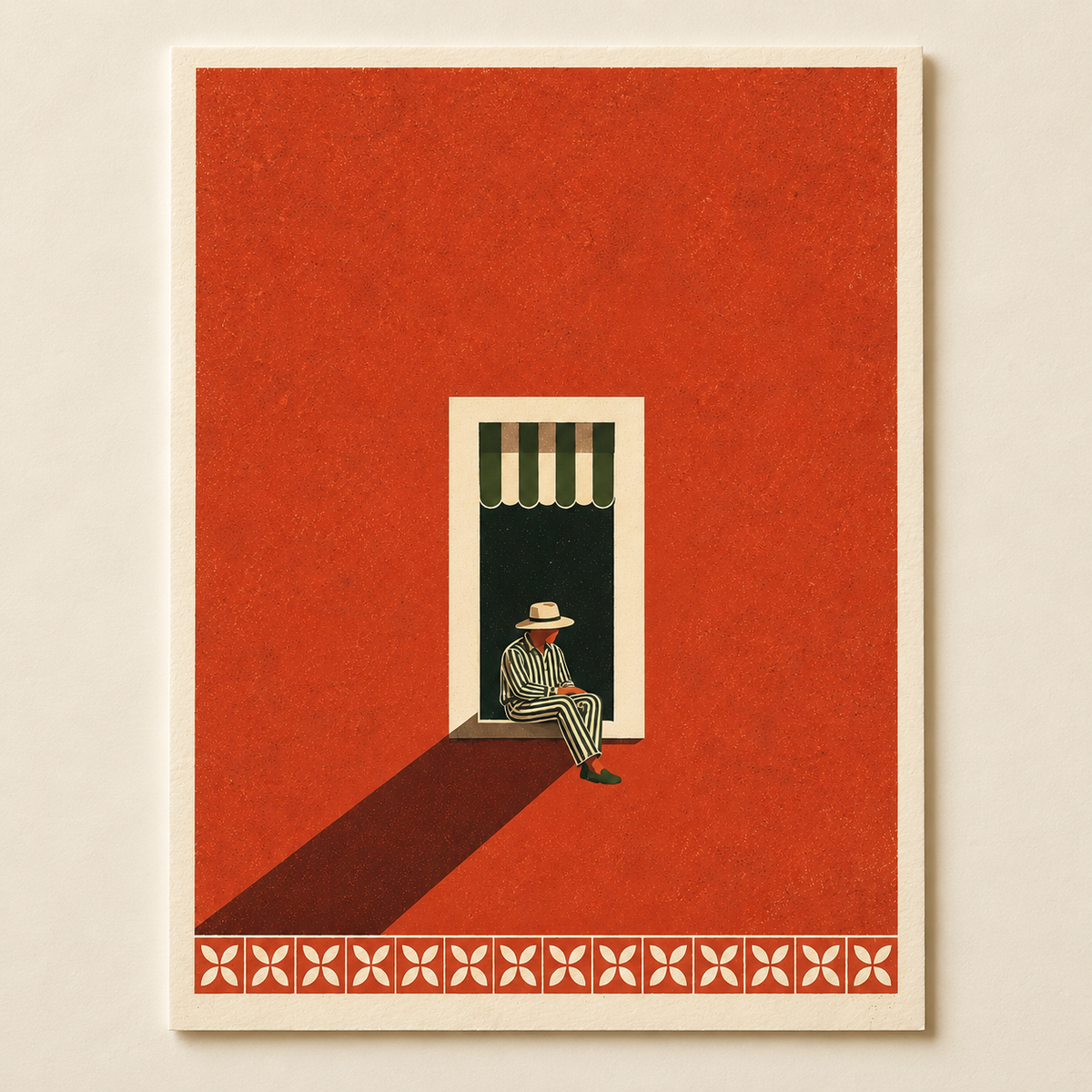 Man in the Window art print shown unframed on a plain background