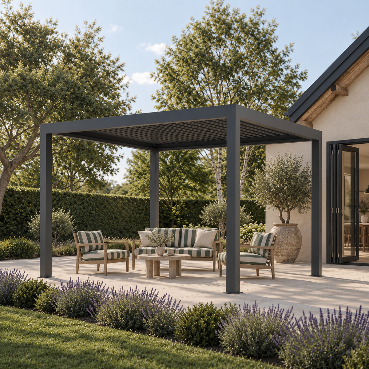 Palmera Luxe 3x4m freestanding aluminium pergola with adjustable louvred roof