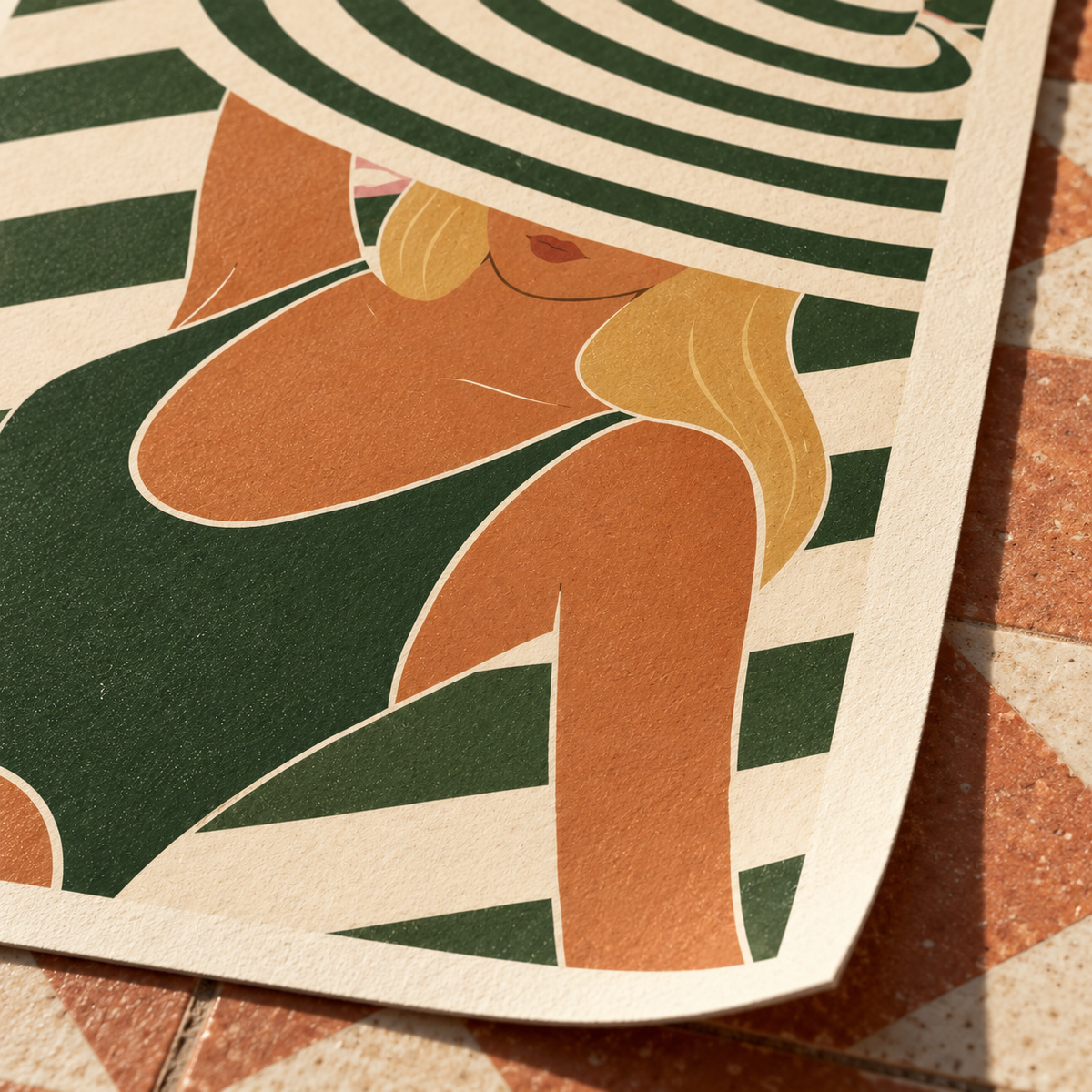 Close-up of the 200gsm uncoated matte paper, curled to show its thickness and texture