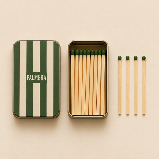 Palmera striped match tin, alternative view