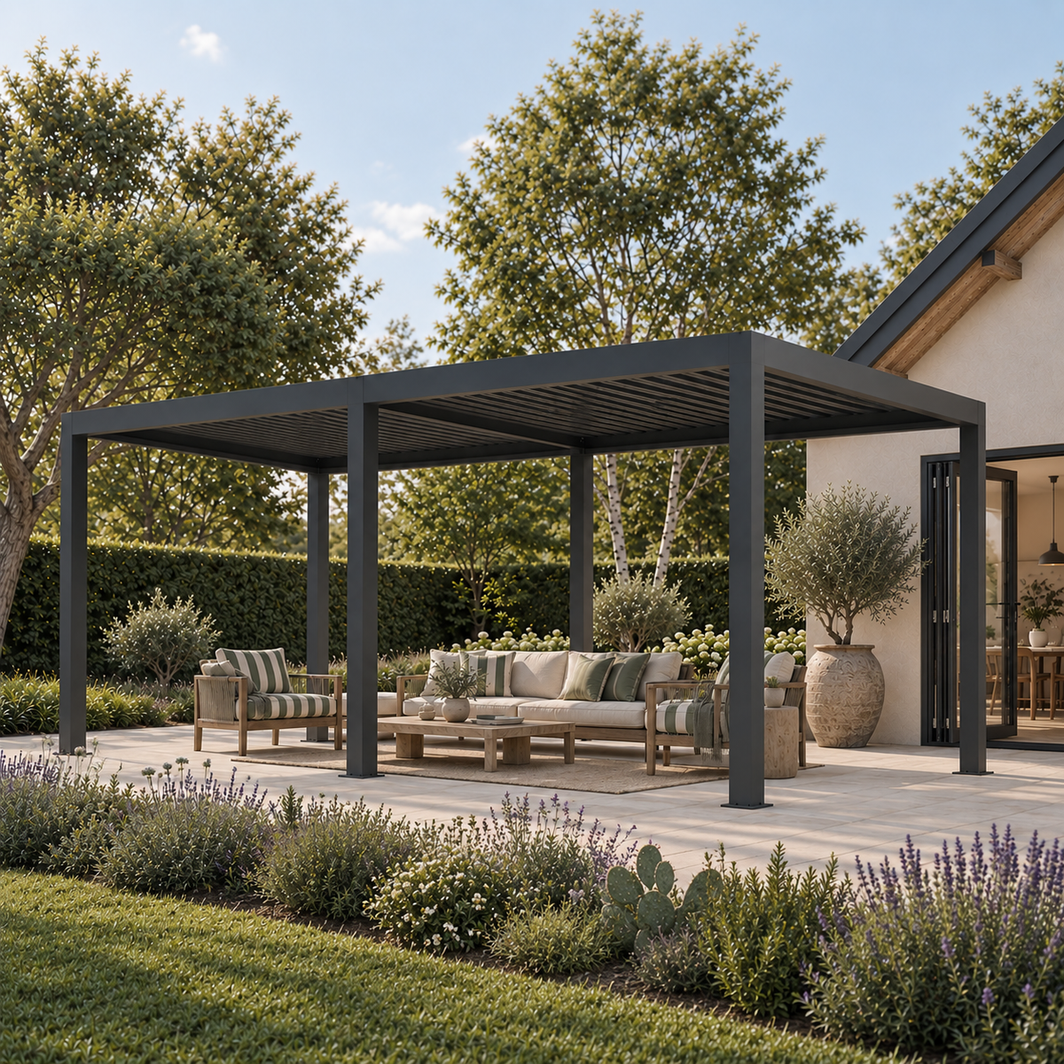 Palmera Luxe 3x6m freestanding aluminium pergola with adjustable louvred roof