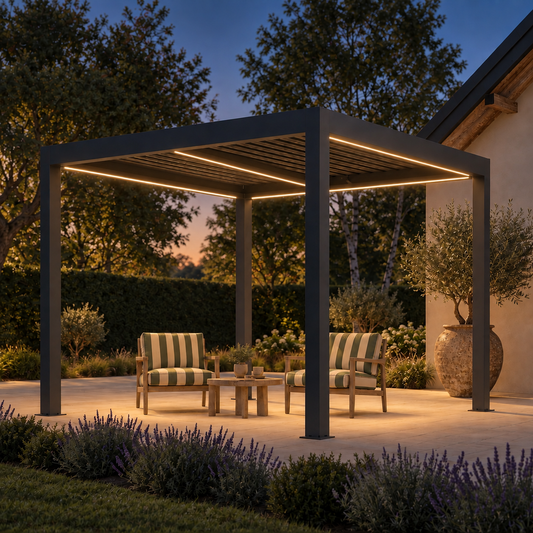 Palmera Luxe 3x3m aluminium pergola, alternative view