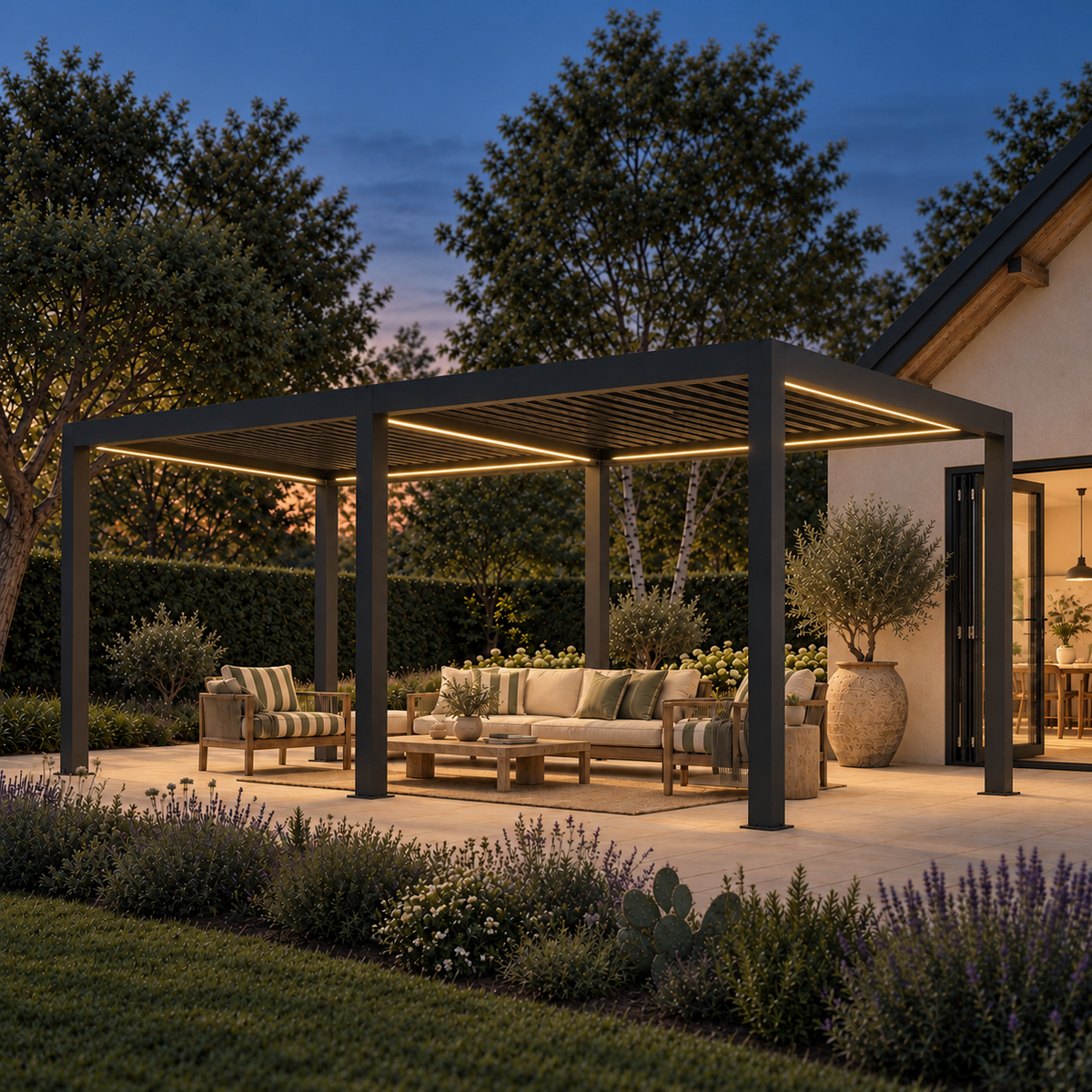 Palmera Luxe 3x6m aluminium pergola, alternative view